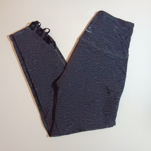 Beyond Yoga Cross It Back Gray Active Leggings, M - Picture 1 of 3